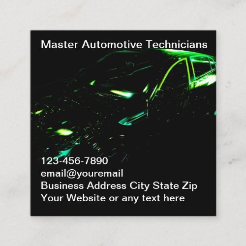 Coolest Automotive Technician Engineer  Square Business Card