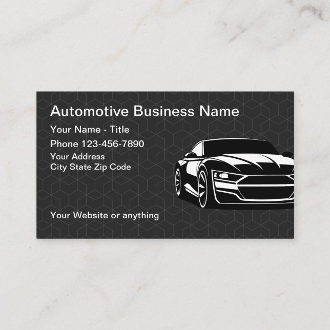 Coolest Automotive Template Business Cards (Front)