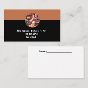 Coolest Bartender For Hire Theme Business Card