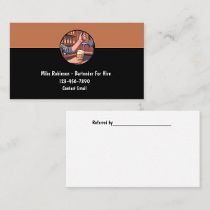 Coolest Bartender For Hire Theme Business Card