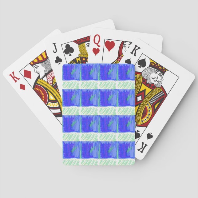 Coolest Blue Nautical Abstract  Poker Cards (Back)
