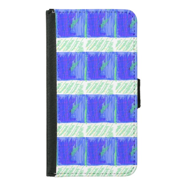 Coolest Blue Nautical Abstract  Samsung Galaxy Wallet Case (Front)