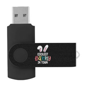 Coolest Bunny In Town Easter Bunny Rabbit Flash Drive