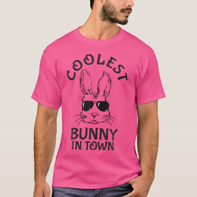 Coolest Bunny In Town Sunglasses Toddler Boys East T-Shirt (Front)
