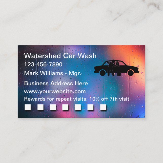 Coolest Car Wash Rewards Cards (Front)
