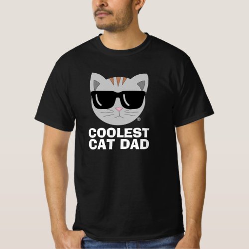 COOLEST CAT DAD Sunglasses cat T_Shirt