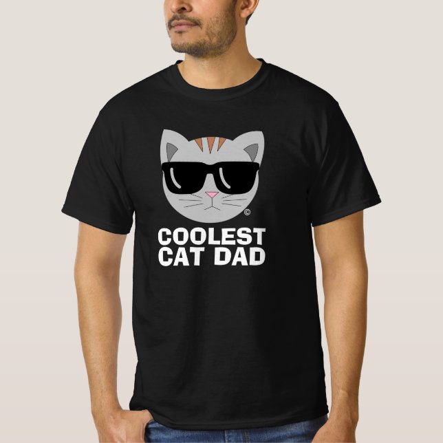 COOLEST CAT DAD Sunglasses cat T-Shirt (Front)