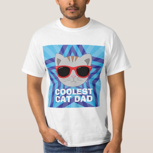 COOLEST CAT DAD Sunglasses cat T_Shirt