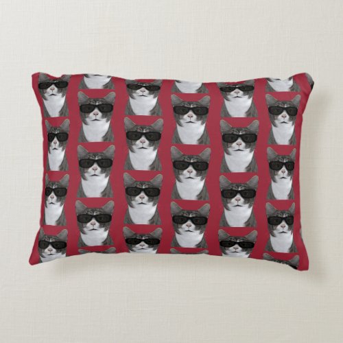 Coolest Cat In Town Decorative Pillow