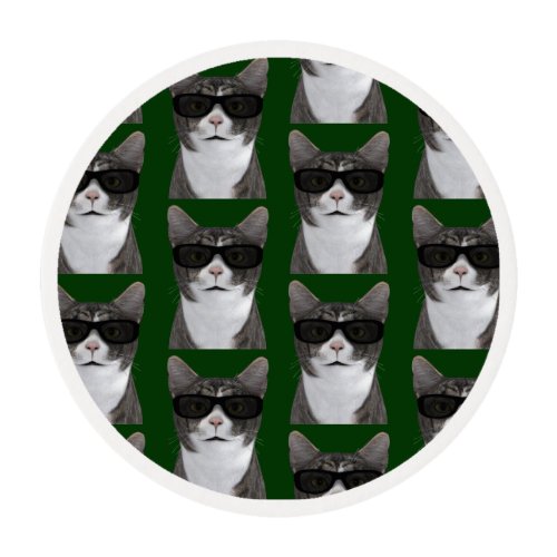 Coolest Cat In Town Edible Frosting Rounds