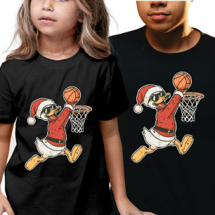 Coolest Christmas Sporty Duck Slam Dunk  Tri-Blend Shirt