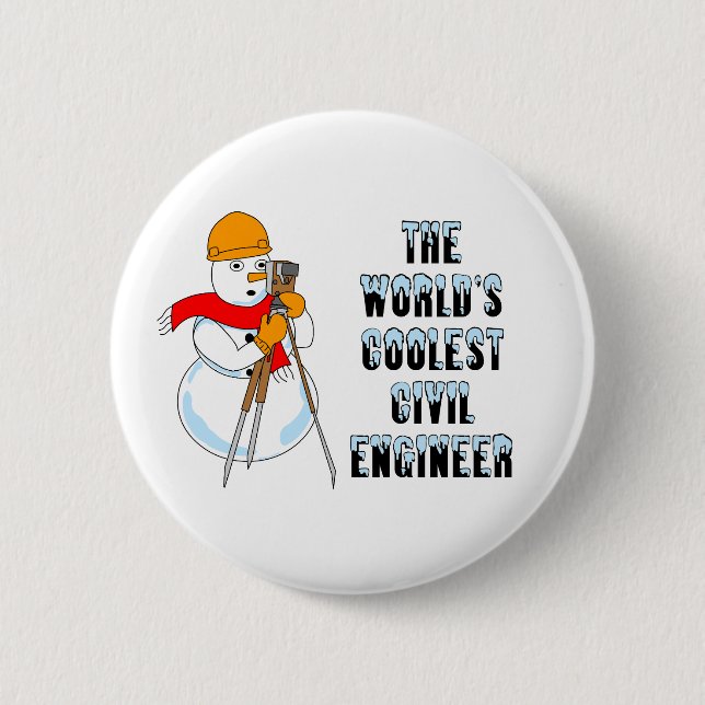 Coolest Civil Engineer Golf Balls Button (Front)