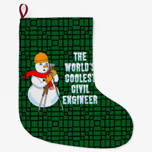 Coolest Civil Engineer Large Christmas Stocking