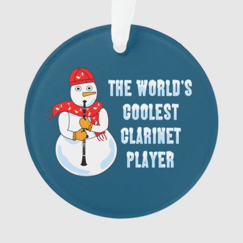 Coolest Clarinet Player Snowman Ornament