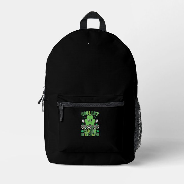Coolest Clover In The Patch St Patrick's Day Kids  Printed Backpack (Front)