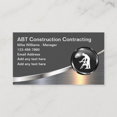 Coolest Construction Contractor Business Cards