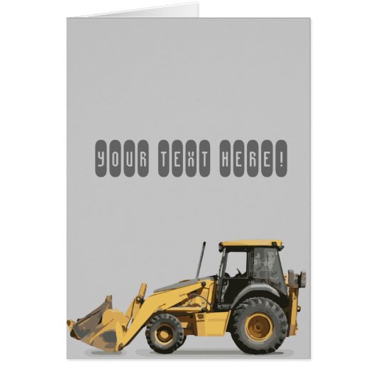 Coolest Construction Excavator Digger Cards (Front)