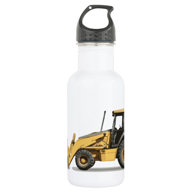 Coolest Construction Excavator Digger Stainless Steel Water Bottle (Front)