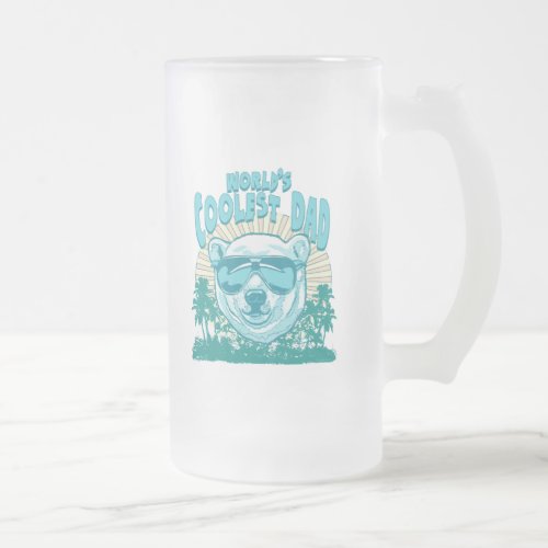 Coolest Dad Ever Gear by Mudge Frosted Glass Beer Mug