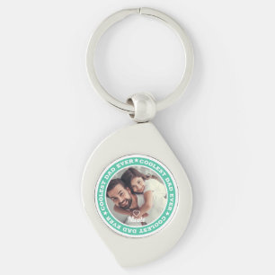 Coolest Dad Ever Modern Custom Photo Keychain
