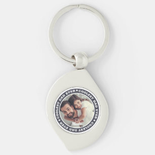 Coolest Dad Ever Modern Custom Photo Keychain