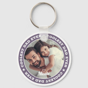 Coolest Dad Ever Modern Custom Photo Keychain