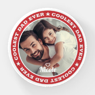 Coolest Dad Ever Modern Custom Photo Paperweight