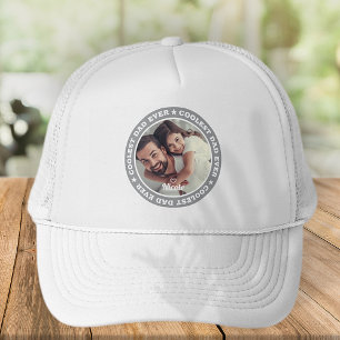 Coolest Dad Ever Modern Custom Photo Trucker Hat