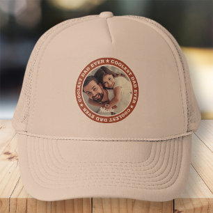 Coolest Dad Ever Modern Custom Photo Trucker Hat
