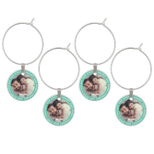 Coolest Dad Ever Modern Custom Photo Wine Charm