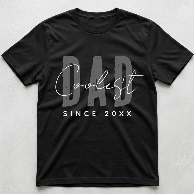 Coolest Dad Since 20XX Modern Funny Simple Preppy T-Shirt (Creator Uploaded)