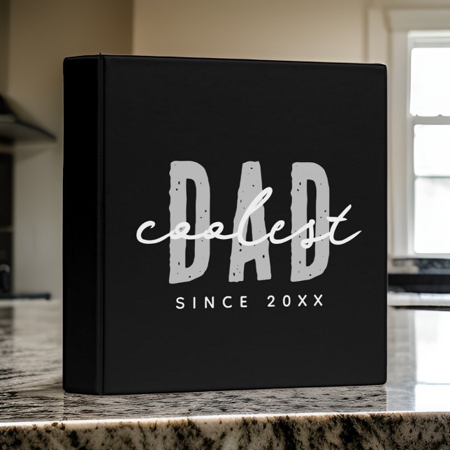 Coolest Dad Since 20XX Modern Simple Preppy 3 Ring Binder (Creator Uploaded)