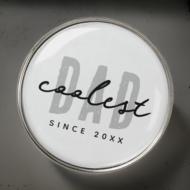Coolest Dad Since 20XX Modern Simple Preppy Golf Ball Marker (Creator Uploaded)