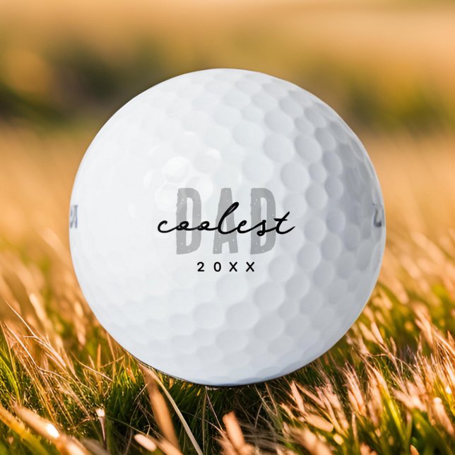 Coolest Dad Since 20XX Modern Simple Preppy Golf Balls (Creator Uploaded)