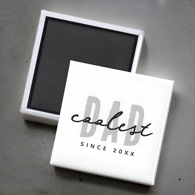 Coolest Dad Since 20XX Modern Simple Preppy Magnet (Creator Uploaded)