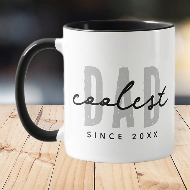 Coolest Dad Since 20XX Modern Simple Preppy Mug (Creator Uploaded)