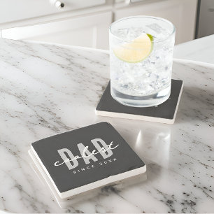 Coolest Dad Since 20XX Modern Simple Preppy Stone Coaster