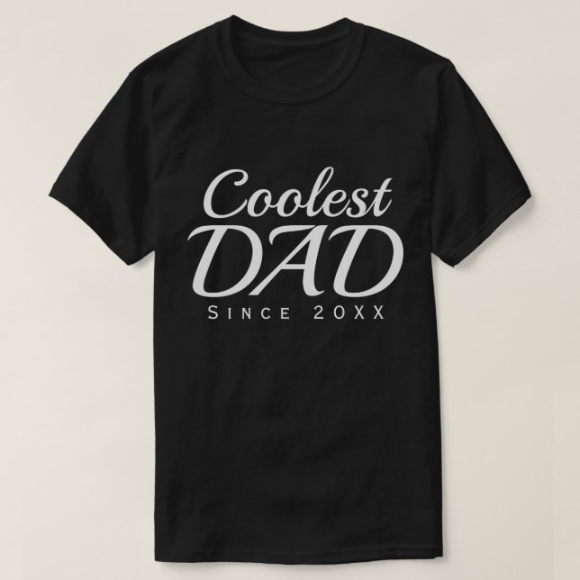 Coolest Dad Since 20XX Modern Simple Preppy  T-Shirt (Design Front)