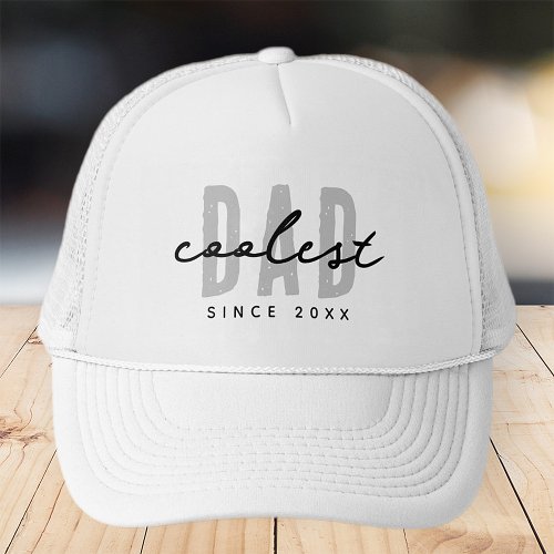 Coolest Dad Since 20XX Modern Simple Preppy Trucker Hat