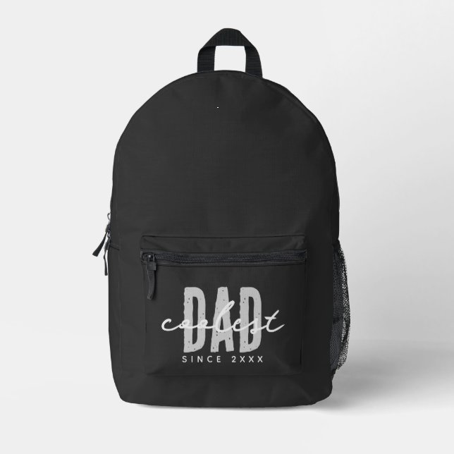 Coolest Dad Since 2XXX Preppy Modern Aesthetic Printed Backpack (Front)