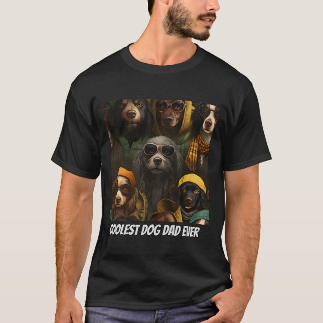 "Coolest Dog Dad/Mom" Funny Custom T-shirt (Front)