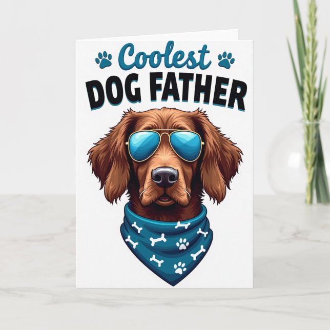 Coolest Dog Father Aviator Card (Front)
