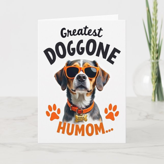 Coolest Dog Mom Illustration Card (Front)