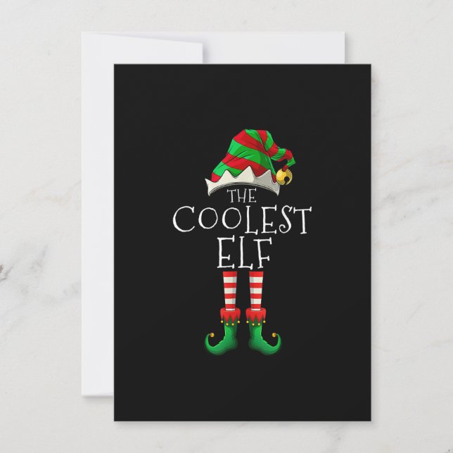Coolest Elf Family Matching Christmas Pajamas Pjs  Invitation (Front)