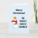 Coolest Engineer Snowman Christmas Card