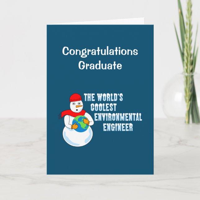 Coolest Environmental Engineer  Graduation Card (Front)