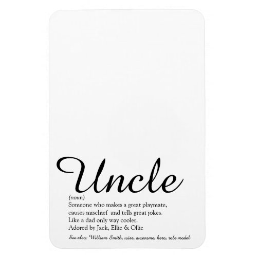 Coolest Ever Uncle Funcle Definition Script Magnet