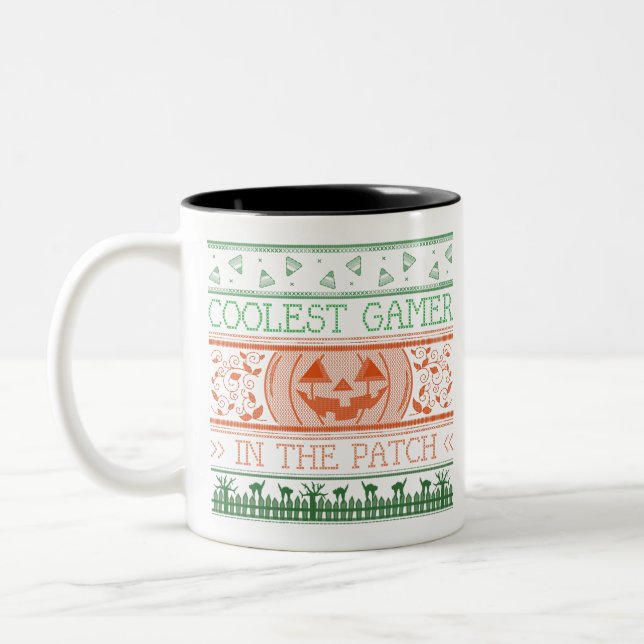 Coolest Gamer In The Patch  Two-Tone Coffee Mug (Left)