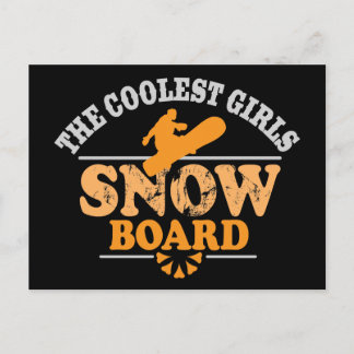 Coolest Girls Snowboard Postcard