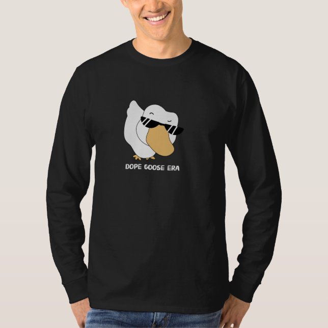Coolest Goose in Sunglasses, Funny Goose Meme, Gee T-Shirt (Front)